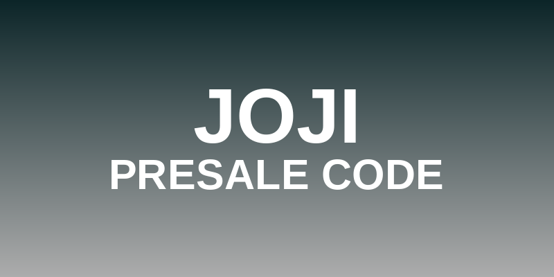 Joji Presale Code